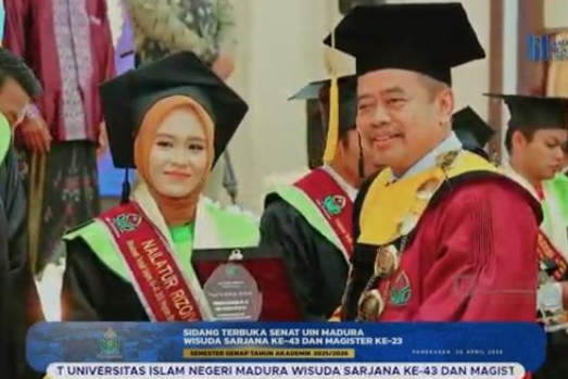 Nailatur Rizqiyah Dinobatkan sebagai Wisudawati Terbaik Prodi PAI pada Wisuda Sarjana ke-43 UIN Madura