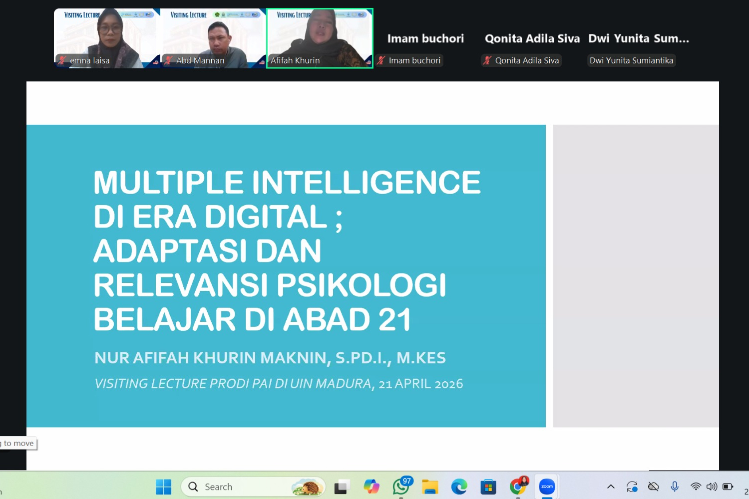 Prodi PAI FTIK UIN Madura Gelar Visiting Lecture Menyoroti Adaptasi Pembelajaran di Era Digital